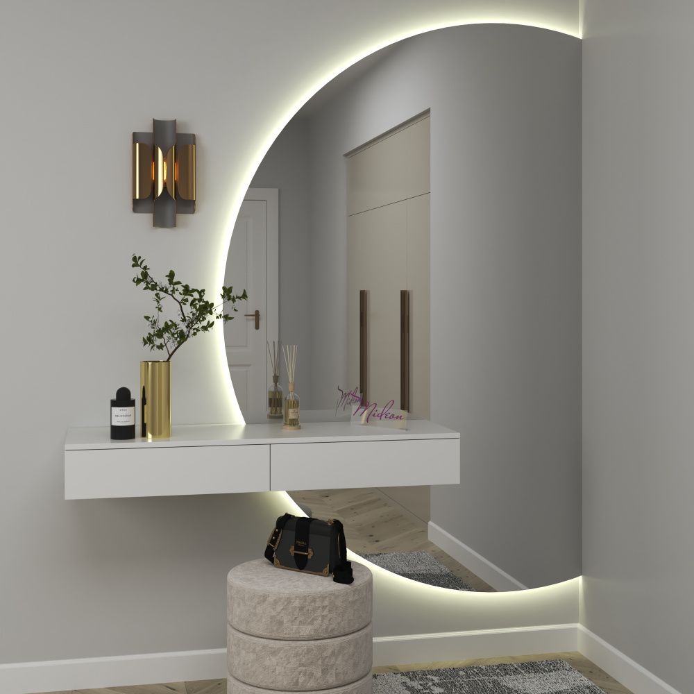 Зеркало с подсветкой с белой консолью «Radiant double side» — фото 1
