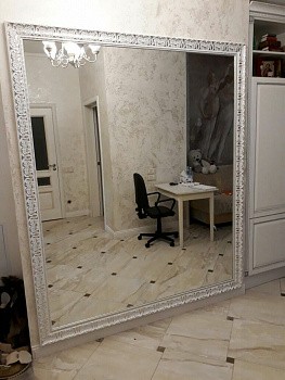 Зеркало «Астус»  Белая с Серебром