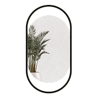 Овальное зеркало в черной металлической раме «Гармоника S» 104 см — фото 2